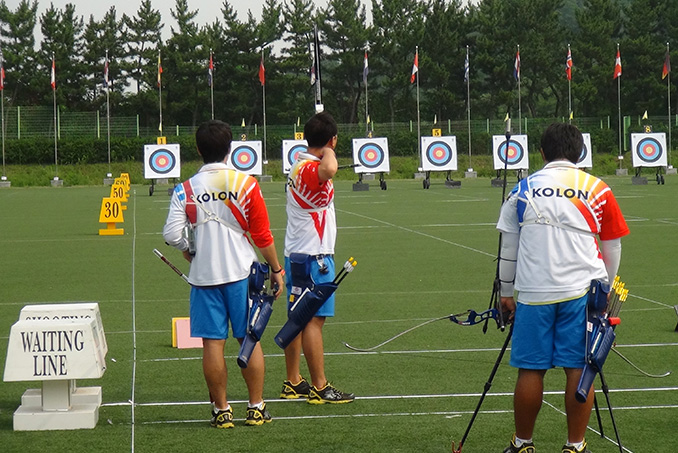 2012년 대회 대통령기 양궁대회 모습입니다.